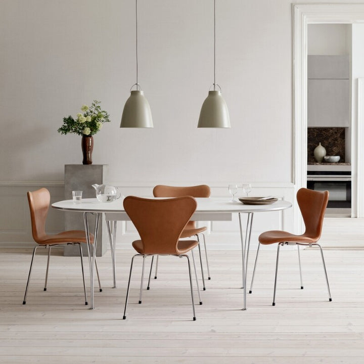 3107 Syver spisebordsstol, fuldpolstret læder