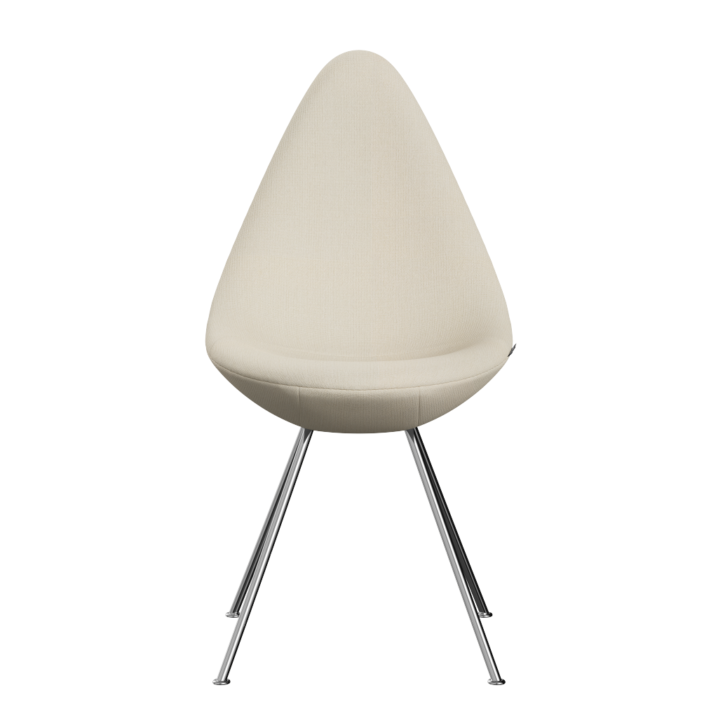 3110 Dråben spisebordsstol fra Fritz Hansen i fuldpolstret stof i Hallingdal i off white