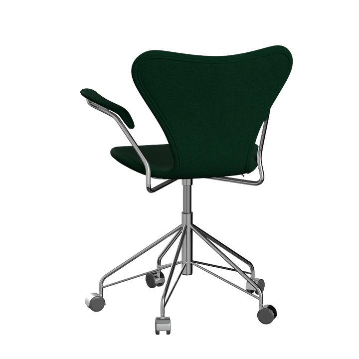 3217 Syver kontorstol fra Fritz Hansen i fuldpolstret stof i sort