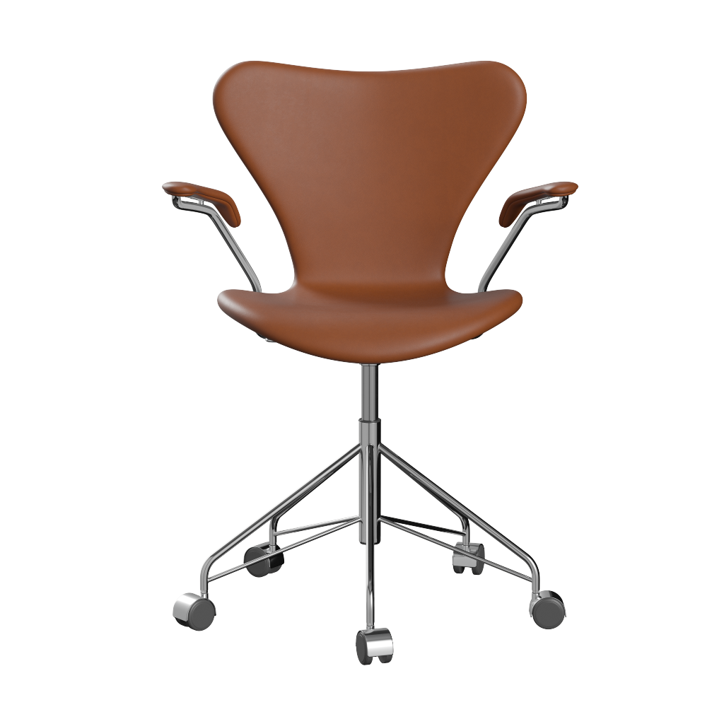 3217 Syver kontorstol, fuldpolsteret læder