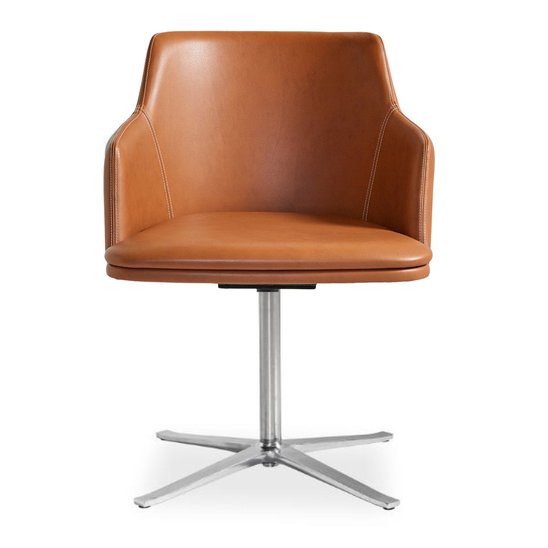 Spisebordsstol 55 fra Skovby i cognac med krom stel