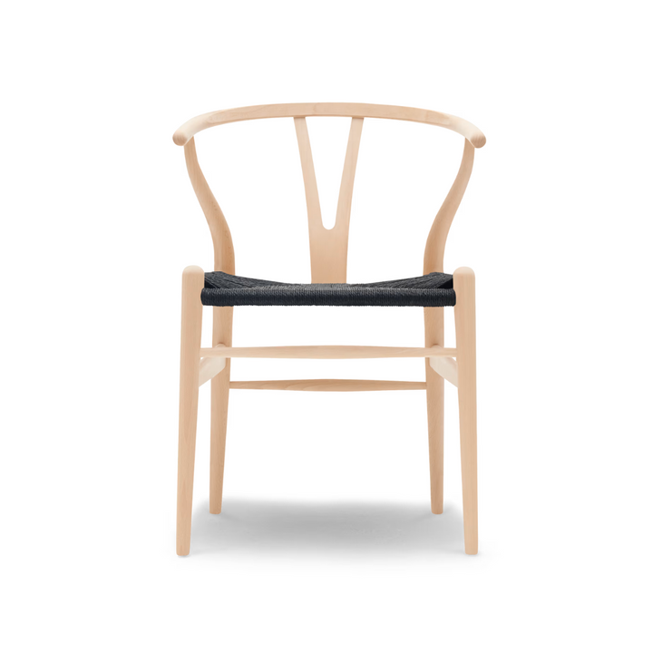 CH24 y-.stol med sort flet i farven sæbebehandlet bøg