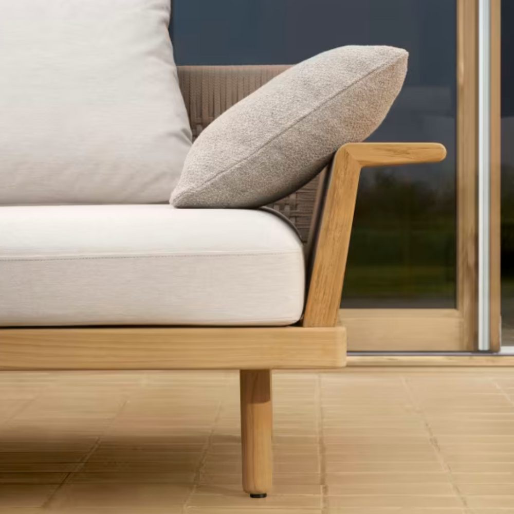 EOOS2-personers havesofa med chaiselong og vejrbestandigt polster