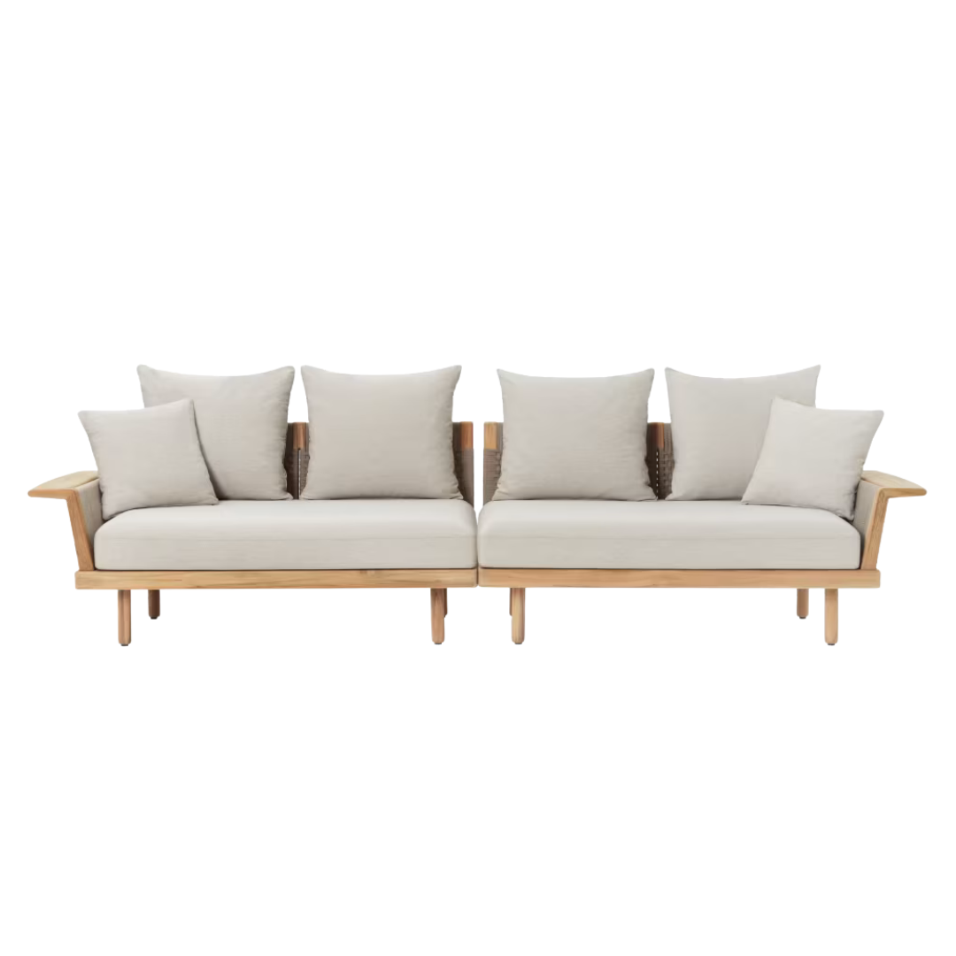 Carl Hansen & Søn havesofa 4.pers. i teak med vejrbestandigt polster