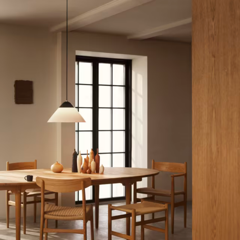 HJW38 opala pendel spisebordslampe i sort