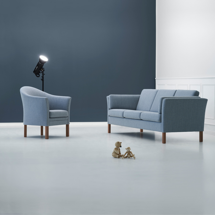 Klassisk MH2225 sofa fra Mogens Hansen i fjord, blå