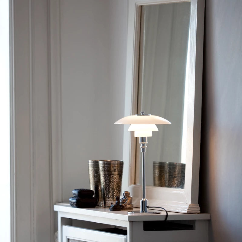 PH 2/1 bordlampe fra Louis Poulsen i krom