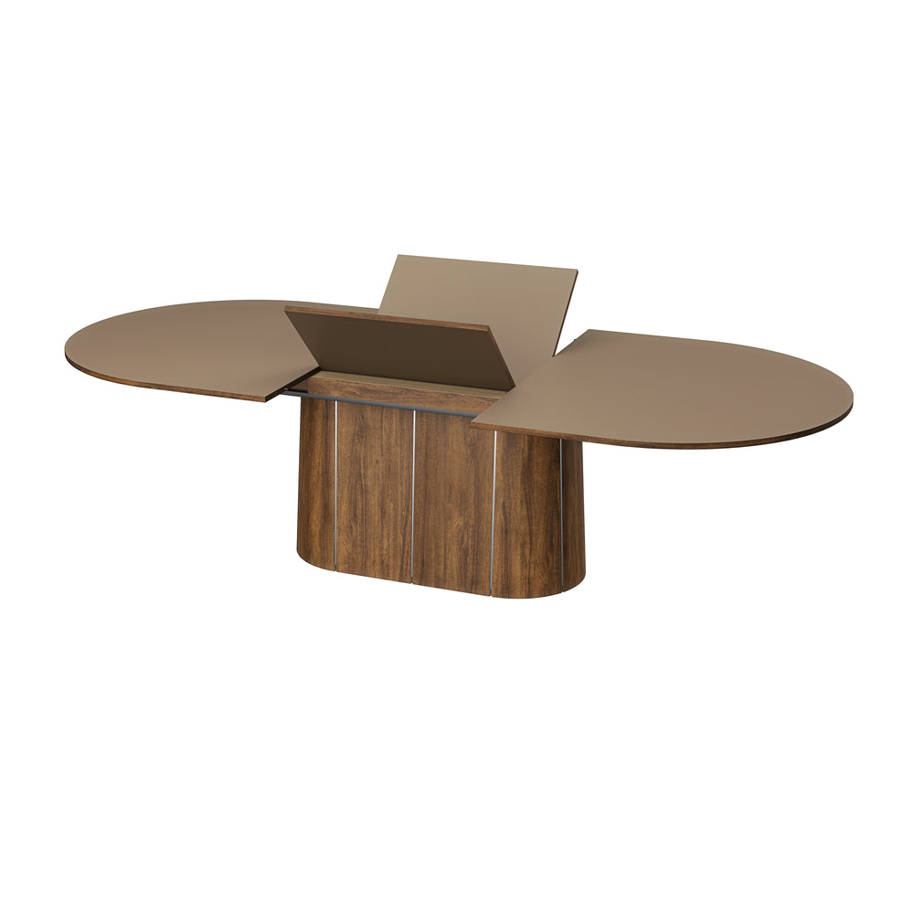 115 Spisebord fra Skovby i farven valnød med nanolaminatplade i farven muskat