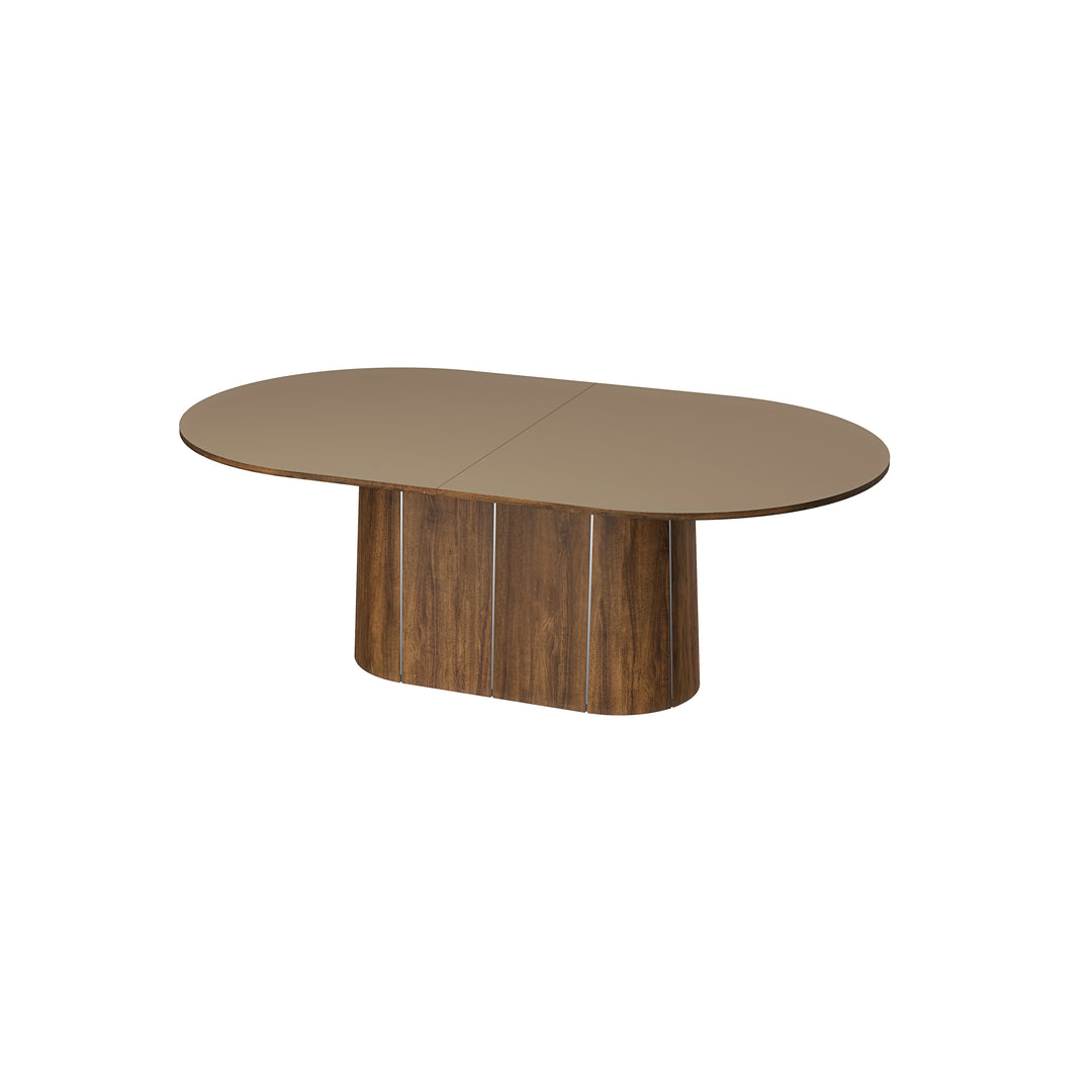 115 Spisebord fra Skovby i farven valnød med nanolaminatplade i farven muskat