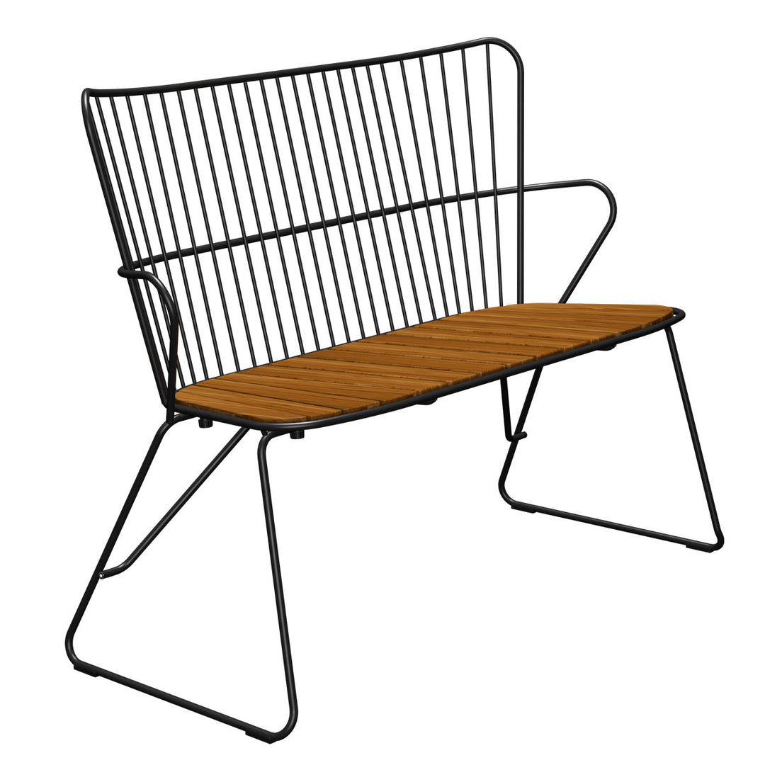 Stålstel i sort med træ sæde