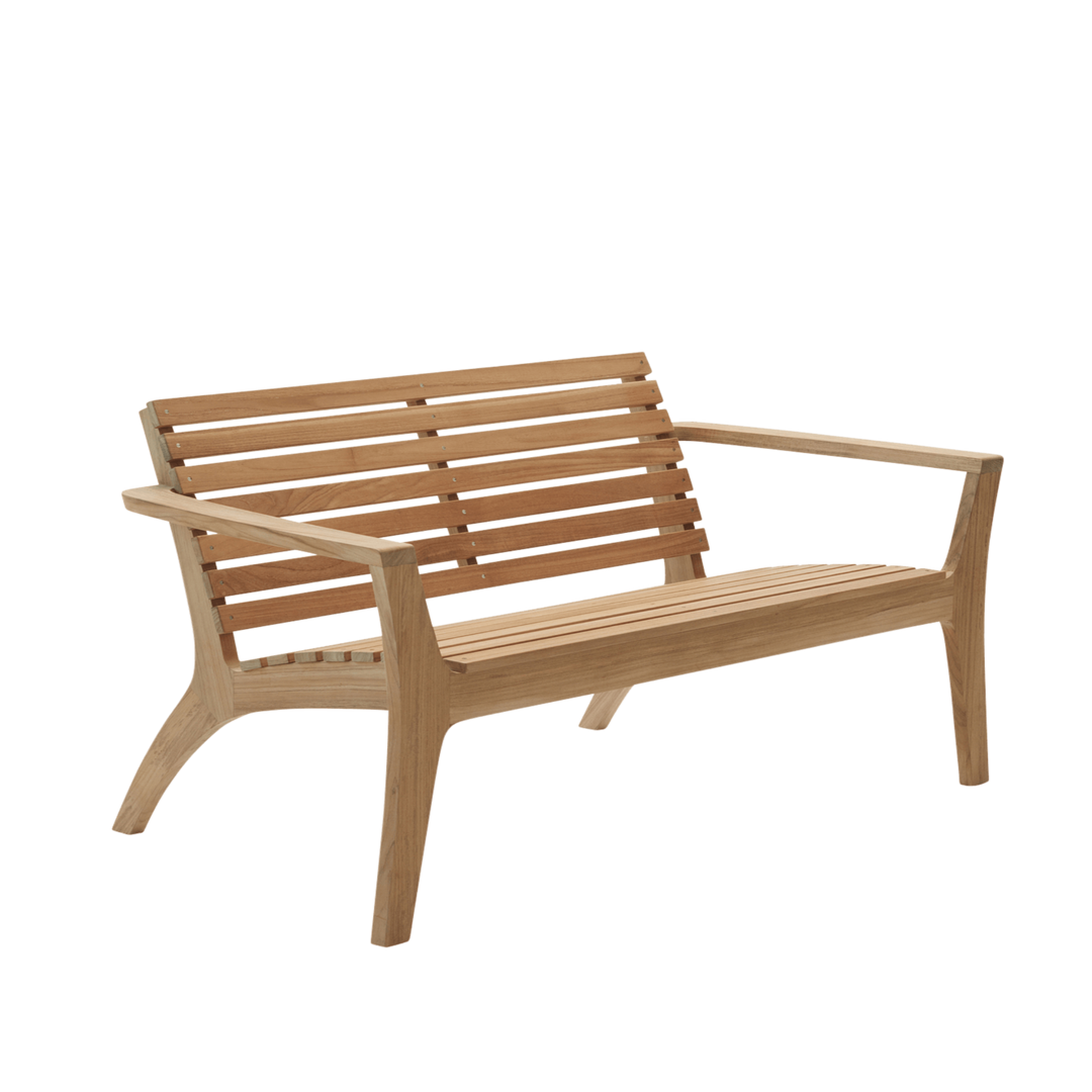 Havebænk med ryglæn fra Skagerak, modellen hedder regatta