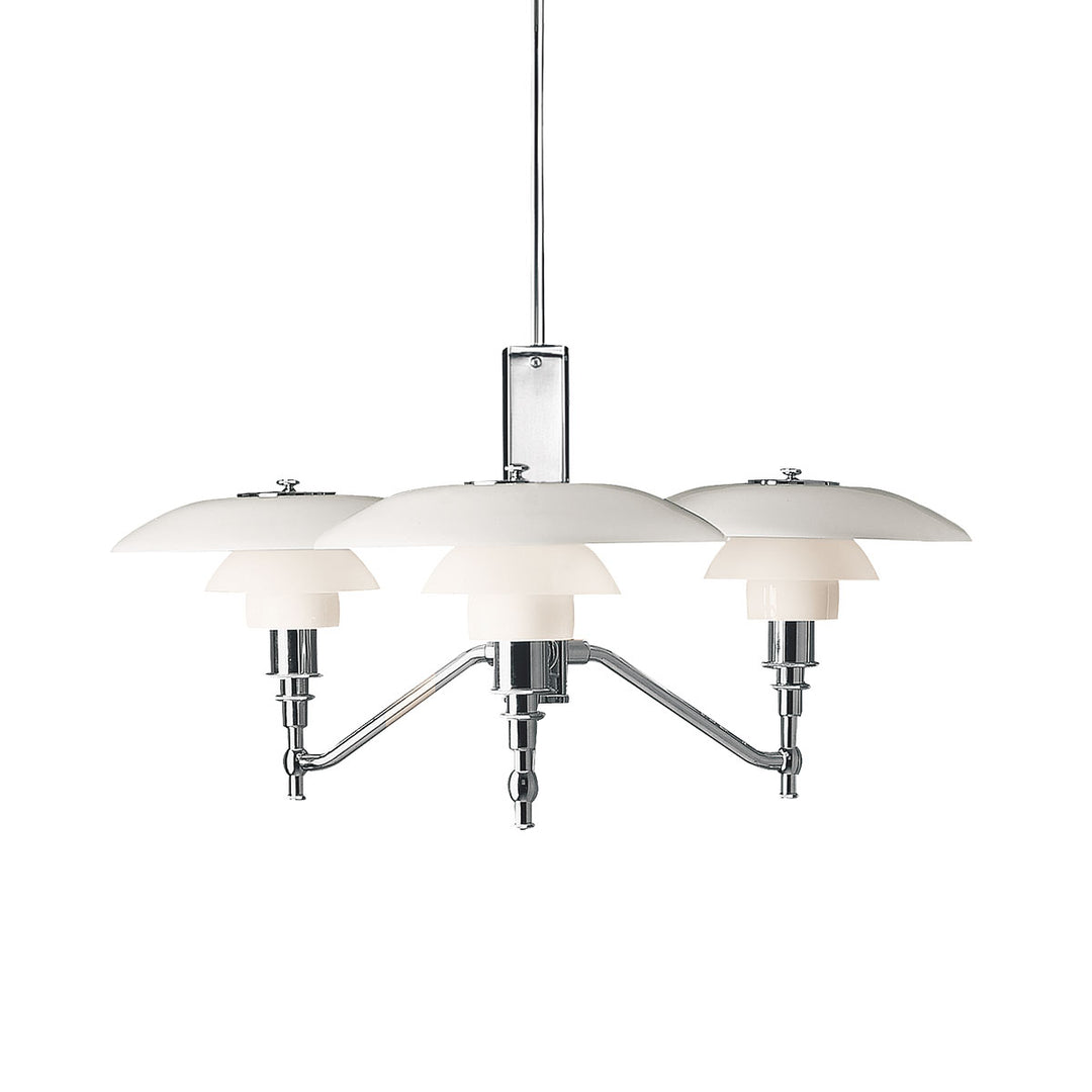 PH 3/2 akademi loftslampe fra Louis Poulsen i krom og opalglas