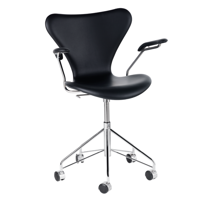 3217 Syver kontorstol, fuldpolsteret læder