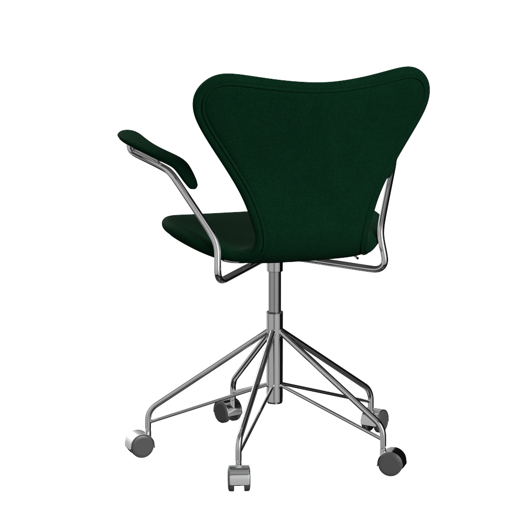 3217 Syver kontorstol fra Fritz Hansen i fuldpolstret stof i sort