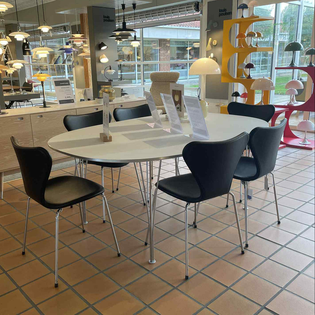 3107 6 stk. Syver spisebordsstole fra Fritz Hansen - Udstillingsmodel