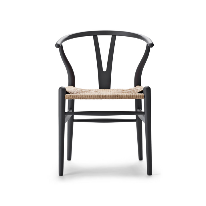 CH24 Y-stol softmalet, naturflet, soft anthracite grey, mørkegrå