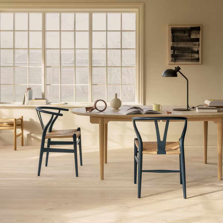 CH24 Y-stol softmalet, naturflet, soft northsea, mørkeblå