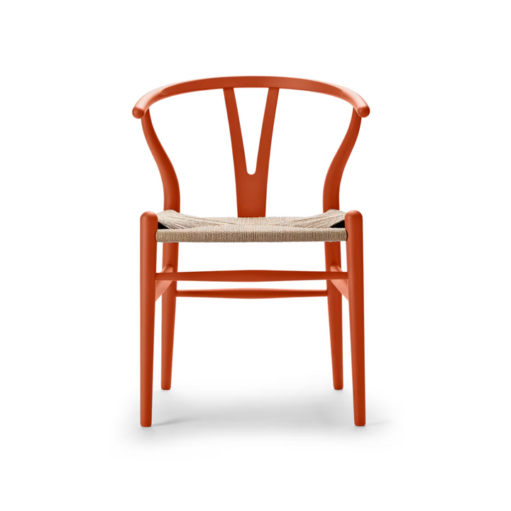 CH24 Y-stol softmalet, naturflet, soft orange red, rød 