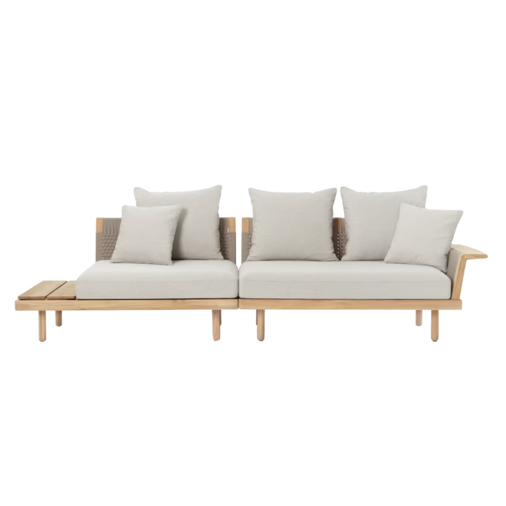 EOOS3-personers sofa med sidebord, teak