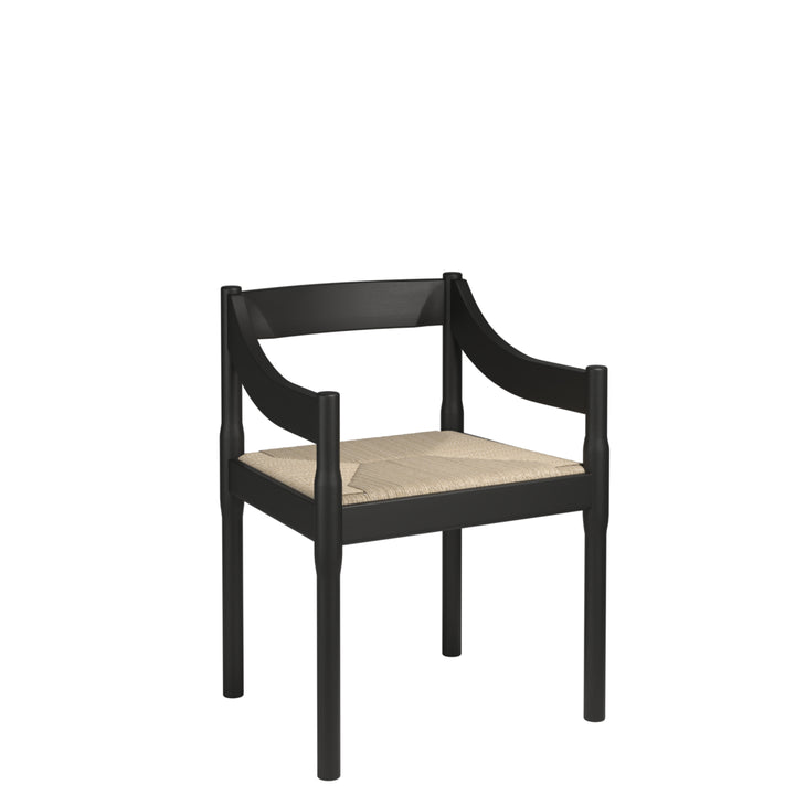 Carimate stolen designet af Vico Magistretti for Fritz Hansen i sort