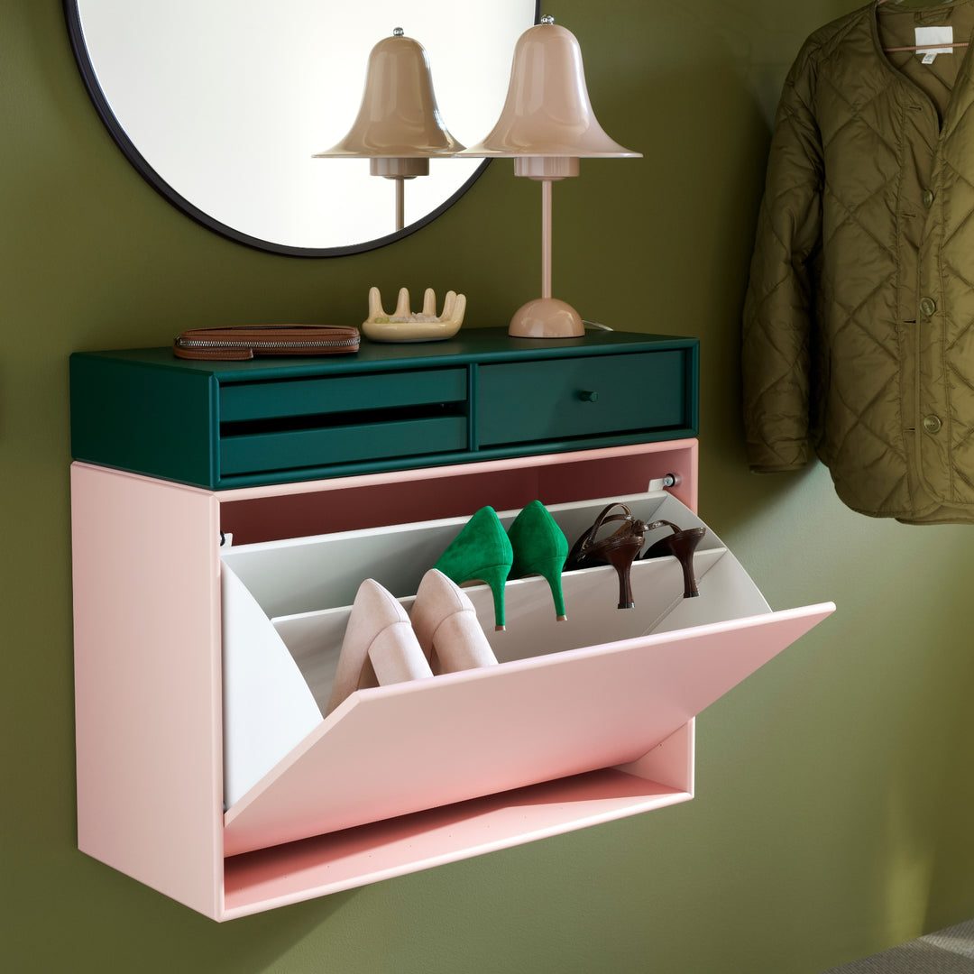 HIDE skoskab fra Montana Selection i farven Ruby i entre