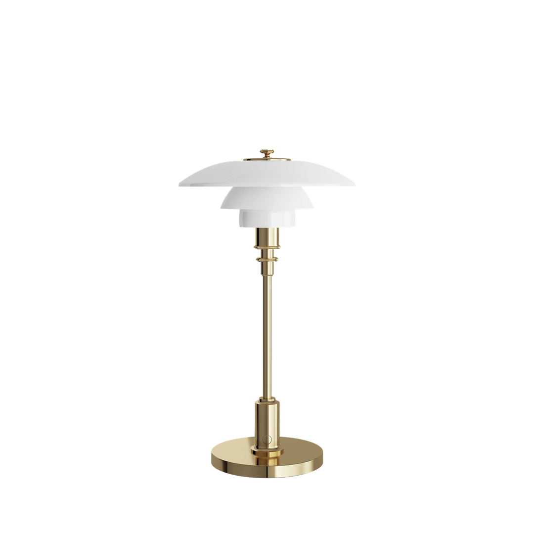 PH 2-1 bordlampe fra Louis Poulsen af Poul Henningsen i messing
