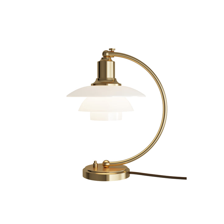 PH 2/2 Luna bordlampe i messing og opalglas designet af Poul Henningsen for Louis Poulsen
