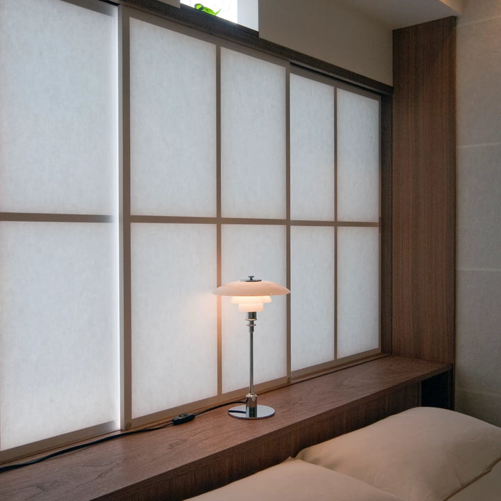 PH 2/1 bordlampe fra Louis Poulsen i krom