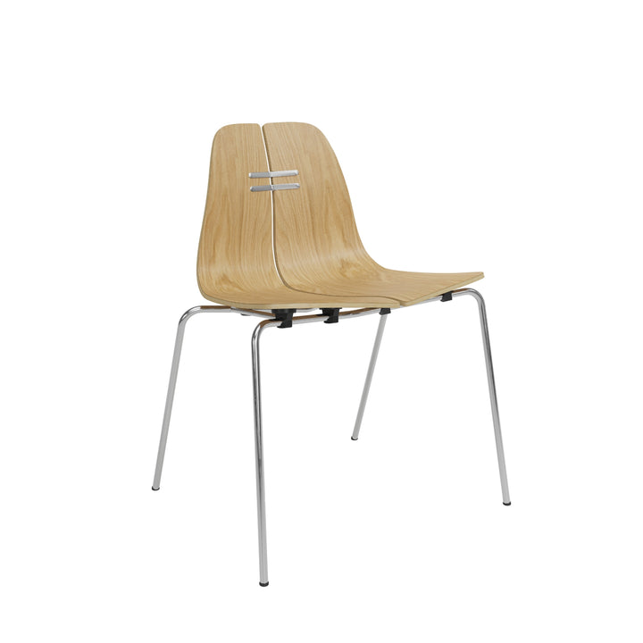 PK3 Chair designet af Poul Kjærholm for Fritz Hansen i eg med krom ben