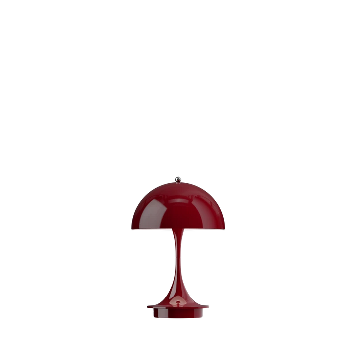 250 panthella portable bordlampe fra Louis Poulsen i opal burgundy, bordeaux