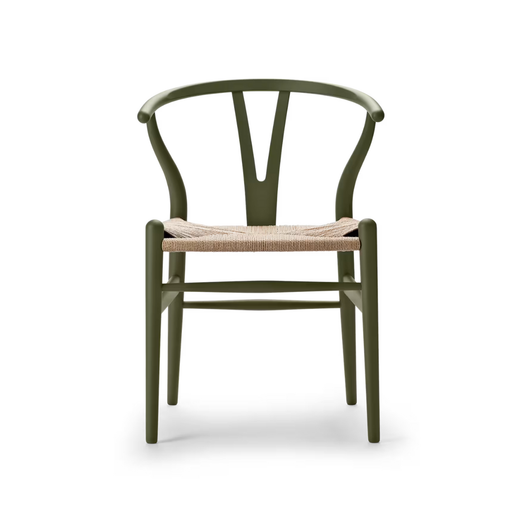 CH24 Y-stol softmalet, naturflet, olive green, olivengrøn, mørkegrøn