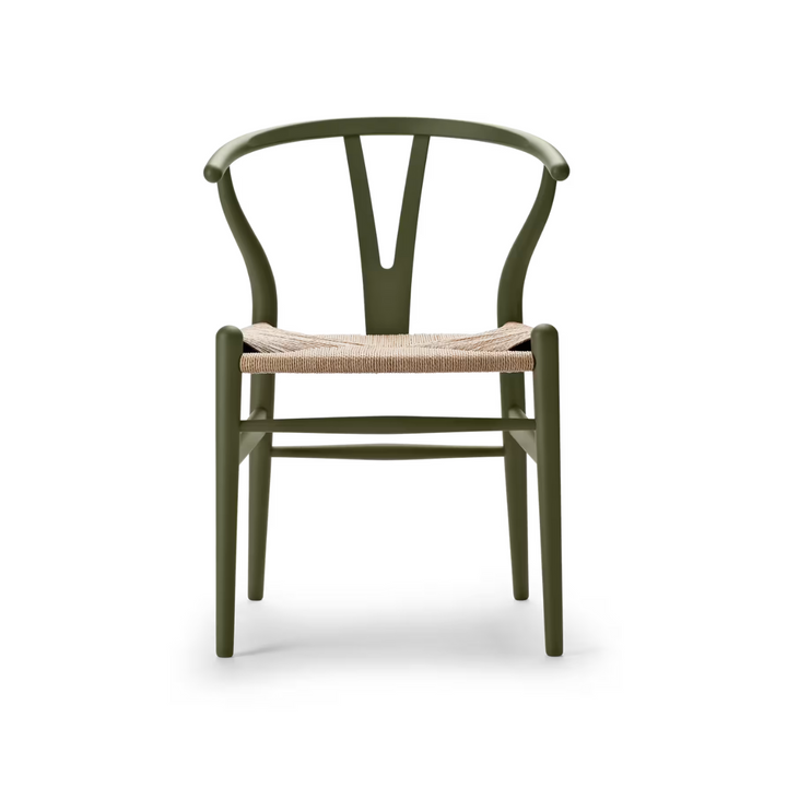 CH24 Y-stol softmalet, naturflet, olive green, olivengrøn, mørkegrøn