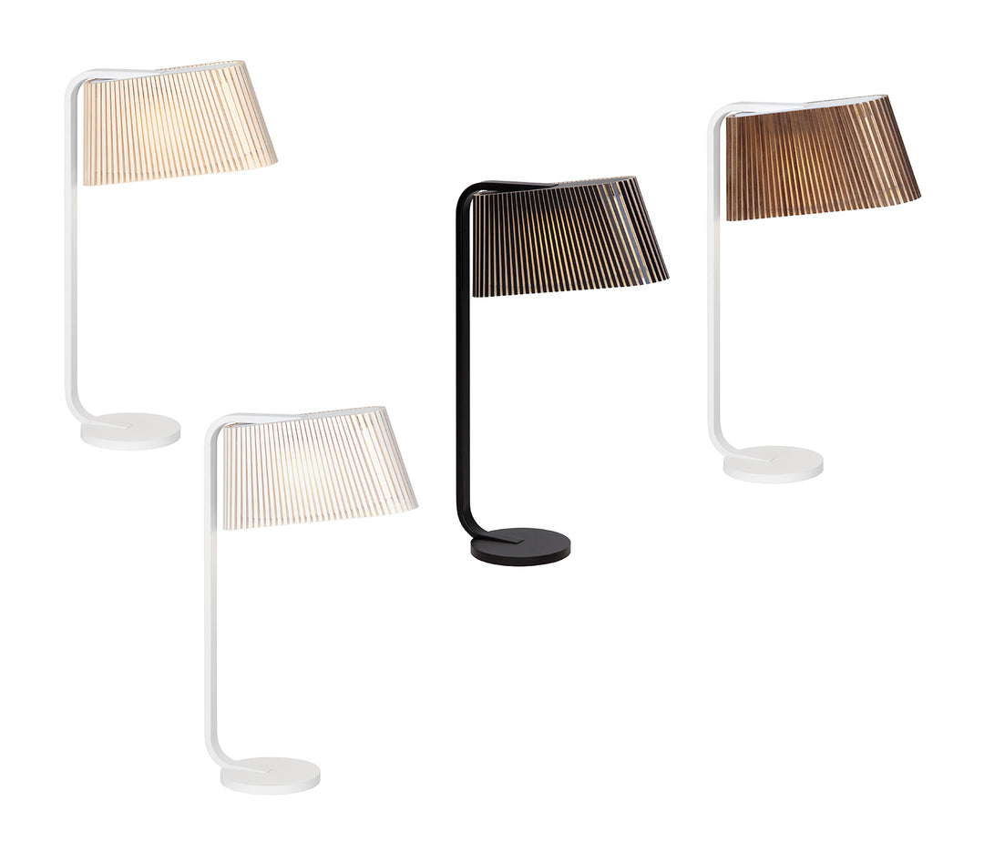 Owalo 7020 bordlampe i alle varianter
