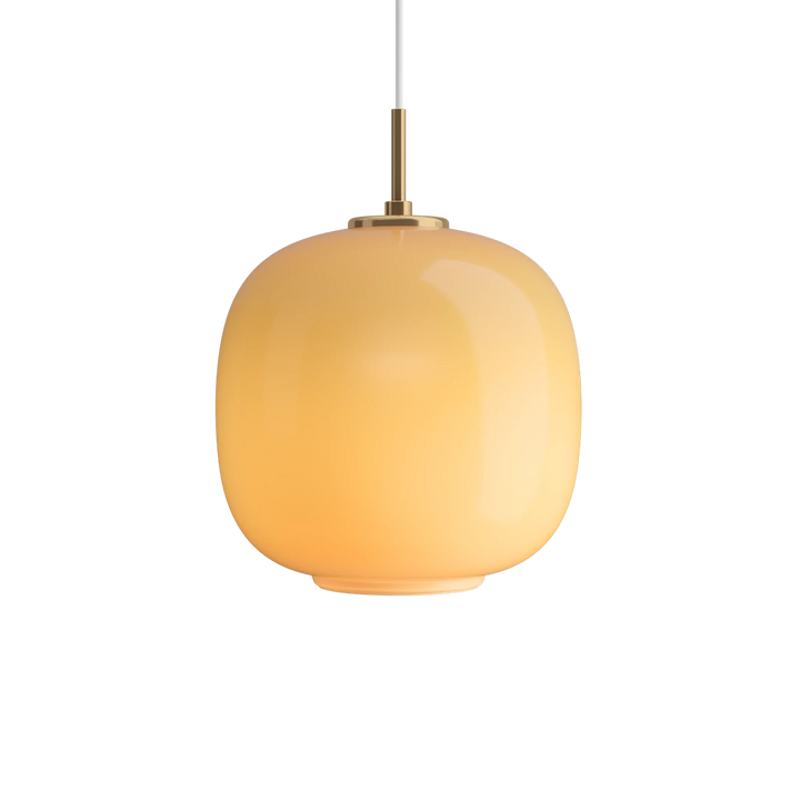 VL 45 radiohus pendel loftslampe fra Louis Poulsen i farven amber ø250