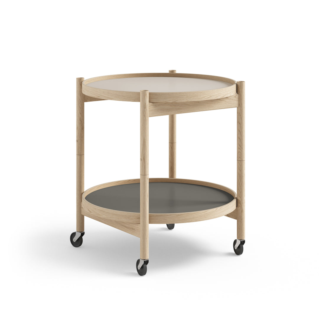 Brdr. Krüger Bølling bakkebord, rullebord, sidebord, ubehandlet eg, grå