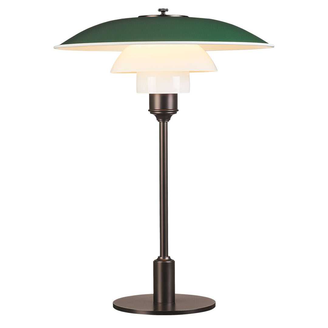 PH 3½-2½ metal bordlampe designet af Poul Henningsen for Louis Poulsen i grøn