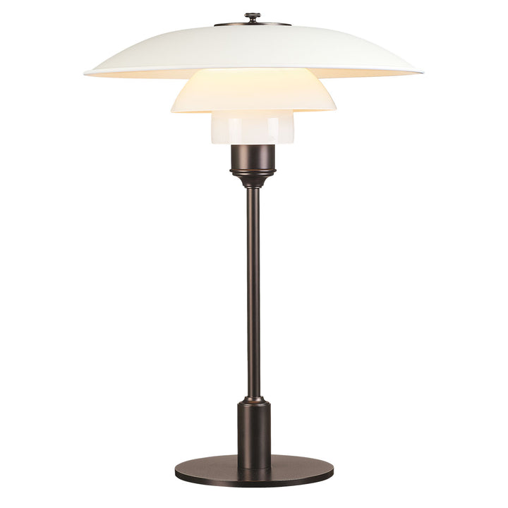PH 3½-2½ metal bordlampe designet af Poul Henningsen for Louis Poulsen i hvid