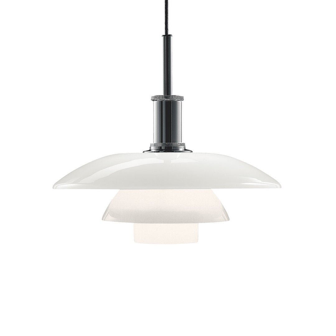 PH 4½-4 pendel i krom med opalglas fra Louis Poulsen