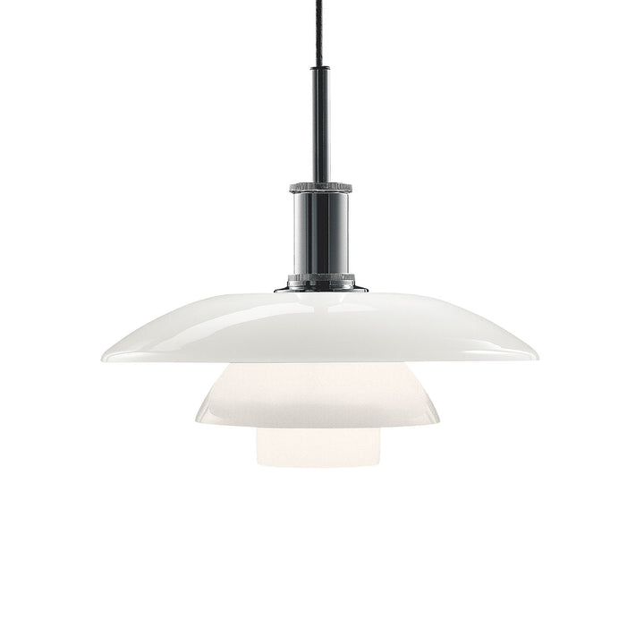 PH 4½-4 pendel i krom med opalglas fra Louis Poulsen
