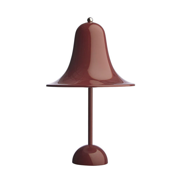 Pantop bordlampe fra Verpan i farven burgundy, bordeaux rød