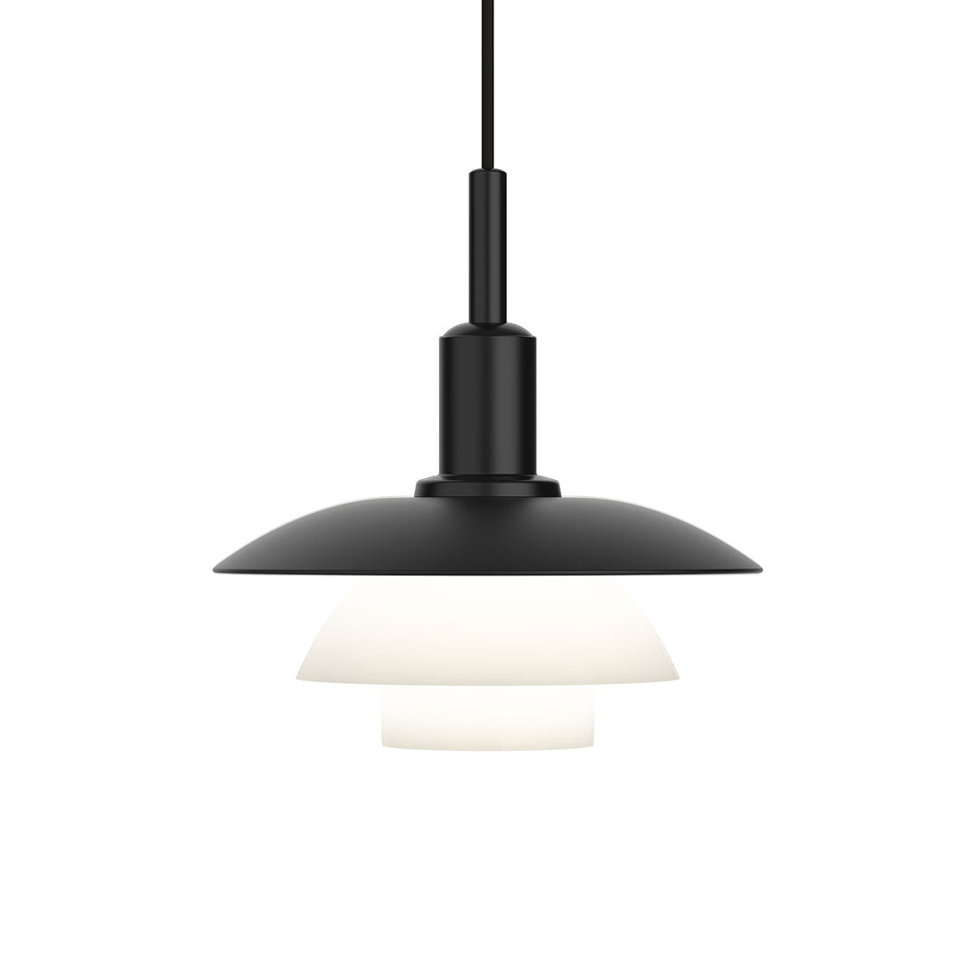 PH 3-3 pendel fr Louis Poulsen i sort metal og opal glas